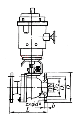 Q941Y 型 PN16~PN63 浮動硬密封電動球閥結(jié)構圖