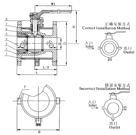 BQ41F保溫夾套球閥結(jié)構(gòu)圖