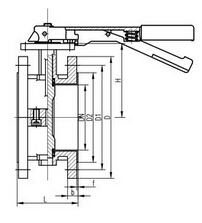 手動(dòng)全襯氟法蘭蝶閥結(jié)構(gòu)圖