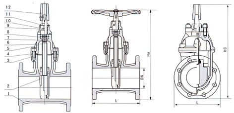 Z45X-25Q軟密封閘閥結(jié)構(gòu)圖